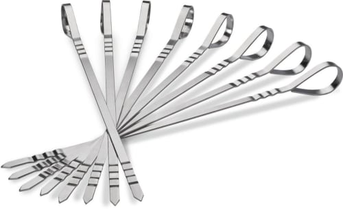 Napoleon 70015PK6 - Eight Stainless Steel Multifunctional Skewers in Front View