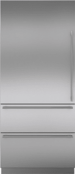 Sub-Zero 7023709 - Integrated Stainless Steel 36" Tall Door Panel with Tubular Handle - Left Hinge