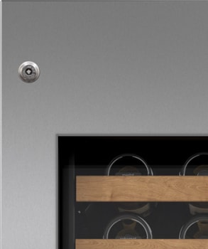 Sub-Zero 7025351 - Integrated Stainless Steel 30" Wine Storage Door Panel with Pro Handle and Lock - Left Hinge