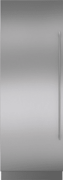 Sub-Zero 7025365 - Integrated Stainless Steel 30" Column Door Panel with Tubular Handle - Left Hinge