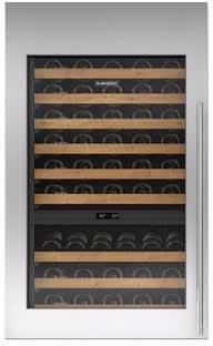 Sub-Zero 7025401 - Integrated Stainless Steel 30" Tall Wine Storage Door Panel with Tubular Handle - Left Hinge