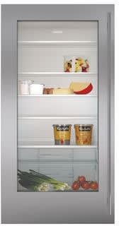 Sub-Zero 7030226 - Classic 36" Stainless Steel Flush Inset Door Panel with Tubular Handle - Left Hinge