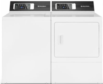 Speed Queen SPWADRGWN7006 - Side-by-Side Washer & Dryer Set with Top Load Washer & Gas Dryer in White
