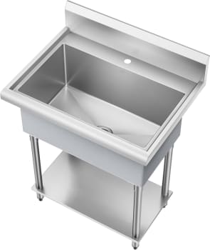 Kraus KHS23032 - 32 Inch Single Bowl Commercial Style Laundry Utility Sink with 18-Gauge Stainless Steel