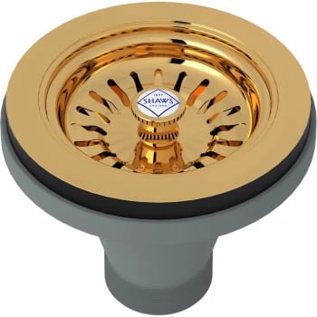 Rohl SW734EG - 1 1/2 Inch Basket Strainer without Remote Pop-Up in English Gold