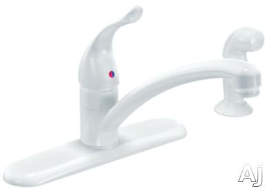 Moen 7430w Single Lever Cast Spout Kitchen Faucet With 9 1 8 Inch Reach 6 11 16 Inch Height Spout Swings Side Spray And Ada Compliant Glacier