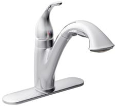 Moen 7545csl Single Lever Pull Out Faucet With 9 1 8 Inch Reach 10 7 8 Inch Height Hydrolock Quick Connect Pause Aerated Stream Rinse Veggie Functions And Ada Compliant Stainless Steel