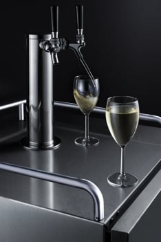 Summit Appliance SBC682WKDTWIN 24" Wide Built-in Wine Kegerator, 5.6 Cu.ft. Interior, Weatherproof, Dual Tap System, Automatic Defrost, Tap Cool System, Digital Thermostat, Stainless Steel Drip Tray