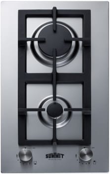 Summit GCJ2SSLP - 12" Wide 2-Burner Gas Cooktop In Stainless Steel