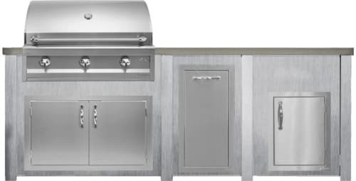 Haven Outdoor HART96DOORHG - Haven Outdoor™ 96" Harbor Gray Outdoor Kitchen Island