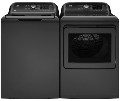 GE GEWADREPVDG585B - Side-by-Side Washer & Dryer Set with Top Load Washer and Electric Dryer in Diamond Grey