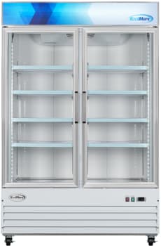 Koolmore MDF2GD45CWH - 53 Inch 2-Door Commercial Display Merchandiser Freezer