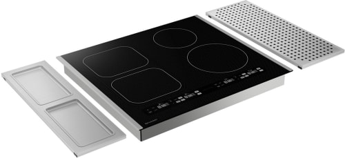 Sharp SCH2443GB 24 Inch Induction Cooktop with 4 Cooking Zones, Bridge ...