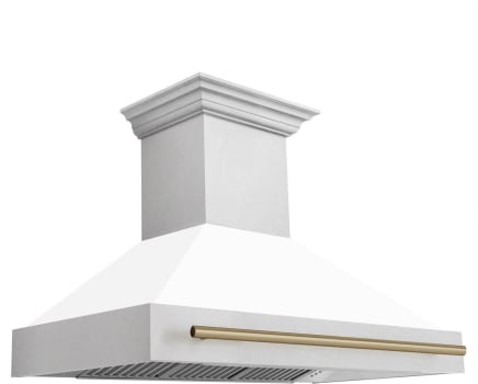 ZLINE Autograph Edition 8654SNZWM48CB - DuraSnow Stainless Steel with Champagne Bronze Handle