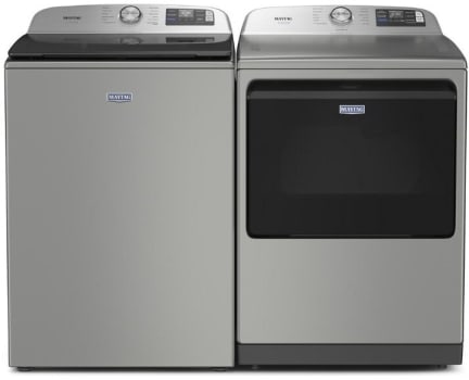 Maytag MGWADRERR7205 - Side-by-Side Washer & Dryer Set with Top Load Washer and Electric Dryer in Silver
