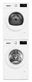 Bosch 300 Series BOWADREUC144001 - Stacked Washer & Dryer Set with Front Load Washer and Electric Dryer in White