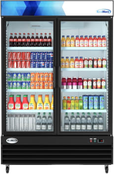 Koolmore MDR2GD45C - 53 Inch Freestanding Two Door Commercial Display Merchandiser Refrigerator