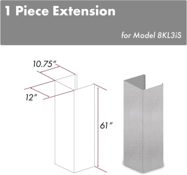 ZLINE 8KL3ISE - DuraSnow Stainless Steel Chimney Extension