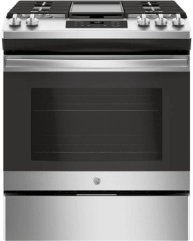 GE 30 in. 5.3 cu. ft. Oven Slide-In Gas Range with 5 Sealed Burners &  Griddle - Stainless Steel