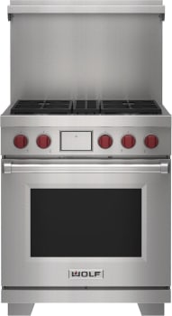 Wolf 9016118 - 30" Wide x 20" High Stainless Steel Dual Fuel Range Riser With Shelf for 30 Inch Range
