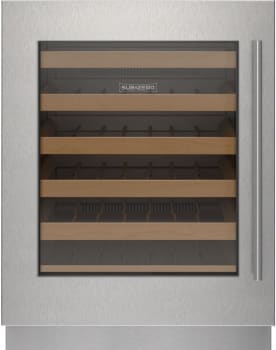 Sub-Zero Designer Series 9029028 - Stainless Steel Left Hinge Glass Door Panel with Tubular Handle