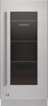 Sub-Zero 9029163 - Stainless Steel Glass Door Panel With Lock - Tubular Handle, Right Hinge