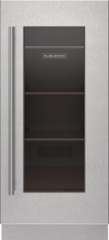 Sub-Zero 9029165 - Stainless Steel Glass Door Panel - Tubular Handle, Right Hinge