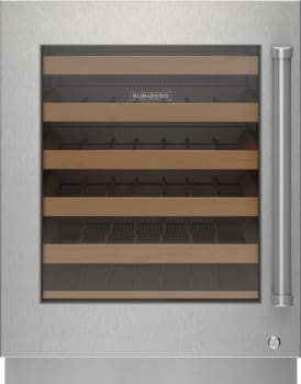 Sub-Zero 9029167 - Stainless Steel Glass Door Panel With Lock - Pro Handle, Left Hinge