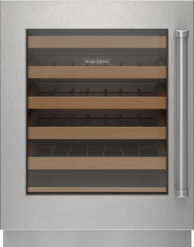 Sub-Zero 9029169 - Stainless Steel Glass Door Panel - Pro Handle, Left Hinge