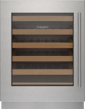 Sub-Zero 9029171 - Stainless Steel Glass Door Panel - Tubular Handle, Left Hinge