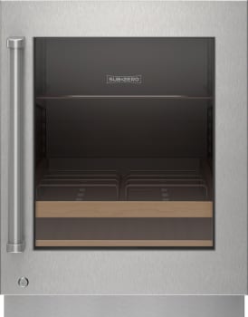 Sub-Zero 9029175 - Stainless Steel Glass Door Panel With Lock - Pro Handle, Right Hinge