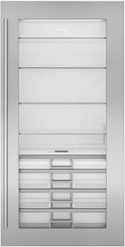 Sub-Zero Classic Series 9038349 - Classic 36" Stainless Steel Flush Inset Glass Door Panel with Tubular Handle