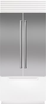 Sub-Zero 9038363 - Classic 36" French Door Stainless Steel flush Inset Door Panel with Pro Handle