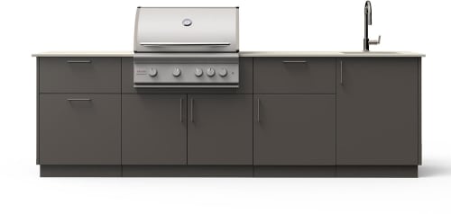 Blaze BSNST32GUNAERISLPMG - 10-Ft Outdoor Kitchen Island w/ Marine-Grade 32-Inch Premium LTE+ Grill in Gunmetal w/ Aeris Countertop