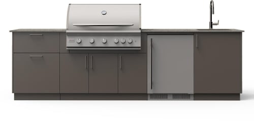 Blaze BGLDH40GUNKEONLP - 10-Ft Outdoor Kitchen Island w/ 40-Inch Premium LTE+ Grill, Fridge, and Sink