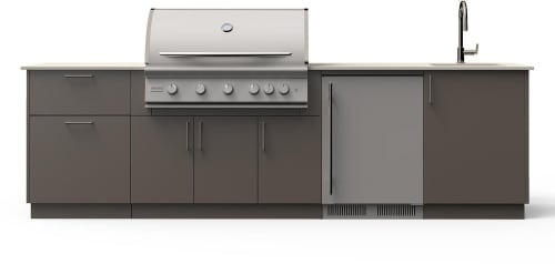 Blaze BGLDH40GUNAERISLP - 10-Ft Outdoor Kitchen Island w/ 40-Inch Premium LTE+ Grill, Fridge, and Sink