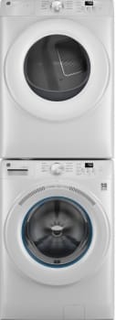 GE GEWADRGYWW350SS2 - Stacked Washer & Dryer Set with Front Load Washer and Gas Dryer in White