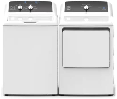 GE GEWADRGRWB525A - Side-by-Side Washer & Dryer Set with Top Load Washer and Gas Dryer in White