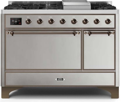 Ilve UM12FDQNS3SSB - Dual Fuel Natural Gas Freestanding Range
