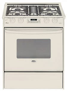 Amana Acs3350ac 30 Inch Slide In Gas Range With 4 Sealed Gas Burners And Insta Broil Broiling System Bisque