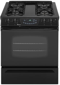 Amana AGS3760BDB 30 Inch Slide-In Gas Range with 4 Sealed Burners, 4.5 ...