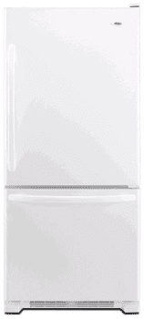 Amana Abb2224wew 21 9 Cu Ft Bottom Freezer Refrigerator With 4 Half Width Adjustable Spillsaver Glass Shelves Humidity Controlled Crispers Gallon Door Storage And Reversible Door Swing White