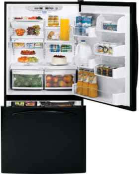 Ge Pds22mbsbb 22 2 Cu Ft Arctica Bottom Freezer Refrigerator Climatekeeper System Turbocool Setting Black On Black