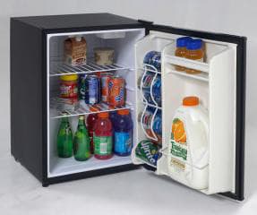 Avanti Bca244b 2 4 Cu Ft Compact Refrigerator With 2 Wire Shelves Beverage Can Dispenser 2 Liter Bottle Storage Full Range Temperature Control Recessed Door Handle And Reversible Door