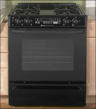 Maytag Mgs5770adb 30 Inch Slide In Gas Range W Waist High Broiler 3 Heavy Duty Oven Racks Black