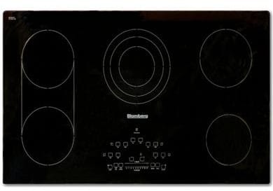 Blomberg Cte36500 36 Inch Electric Cooktop With 5 Radiant Elements Ceramic Glass Surface Bridge Element Triple Circuit Element Automatic Fast Boil Residual Heat Indicators Slide Touch Controls Key Lock Digital Timer And