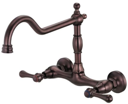 Danze® D416057RB Double Lever Cast Spout Kitchen Faucet with 14 1