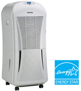 Danby DDR586R 58 Pint Capacity Dehumidifier with 2 Fan Speeds, Temperature  & Humidity Indicator, Adjustable Humidity Settings & Low Temperature  Operation: Light Grey