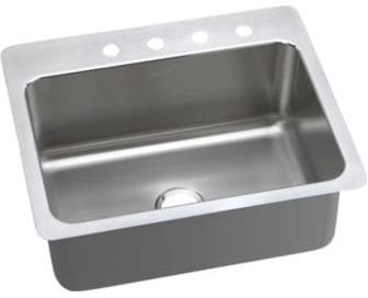 Elkay Dlsr2722101 27 Inch Drop In Undermount Stainless Steel Kitchen Sink With 10 Inch Bowl Depth 18 Gauge Sound Guard Lustrous Highlighted Satin Finish And Slim Rim 1 Faucet Hole