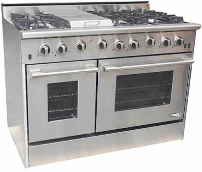 Nxr Drgb4801 48 Inch Pro Style Gas Range With 6 Sealed Burners 4 2 Cu Ft Manual Clean Main Oven Heavy Duty Commercial Convection Fan 18 000 Btu Griddle And 4 Inch Backsplash Natural Gas